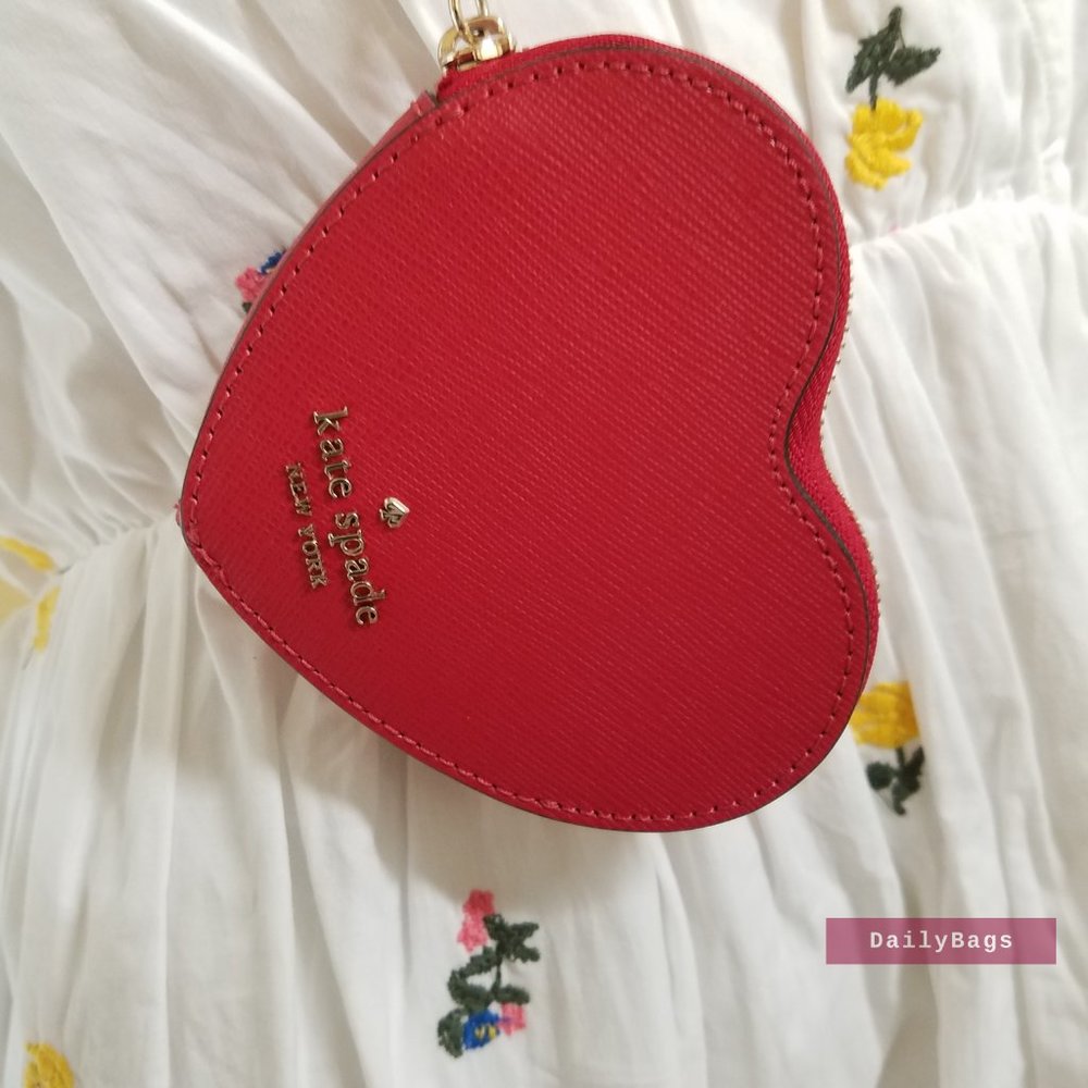 BEAUTIFUL STACI COLLECTION KEY FOB COIN PURSE KATE SPADE CHERRY RED CANDIED